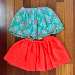 Floral and Coral Kids Skirt Set